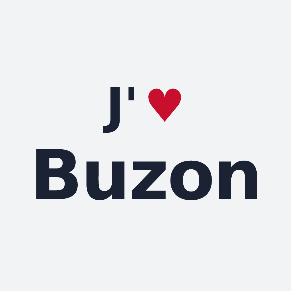 Poster personnalisé Buzon — design « J'aime Buzon » imprimé sur le poster