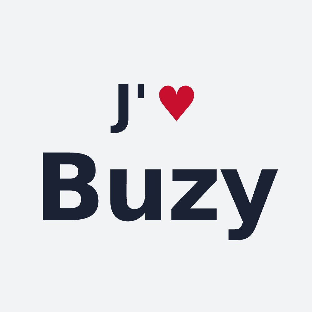 Poster personnalisé Buzy — design « J'aime Buzy » imprimé sur le poster