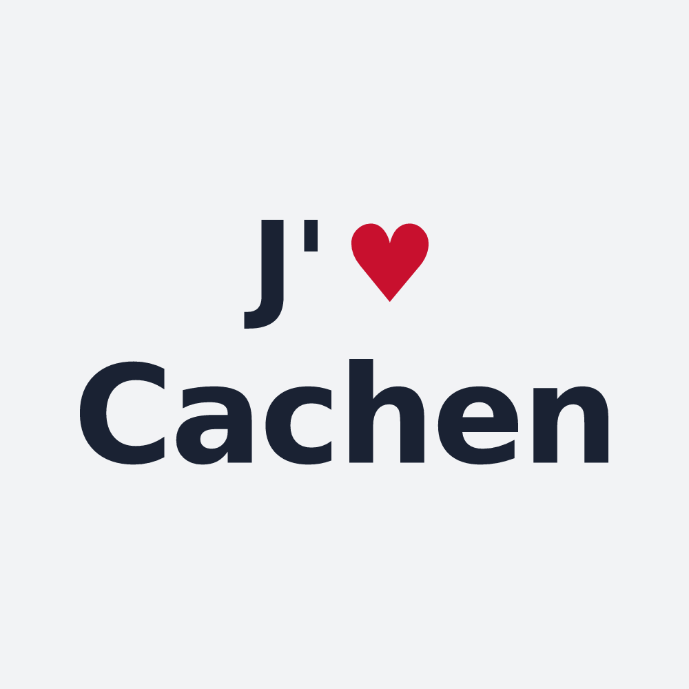 Poster personnalisé Cachen — design « J'aime Cachen » imprimé sur le poster