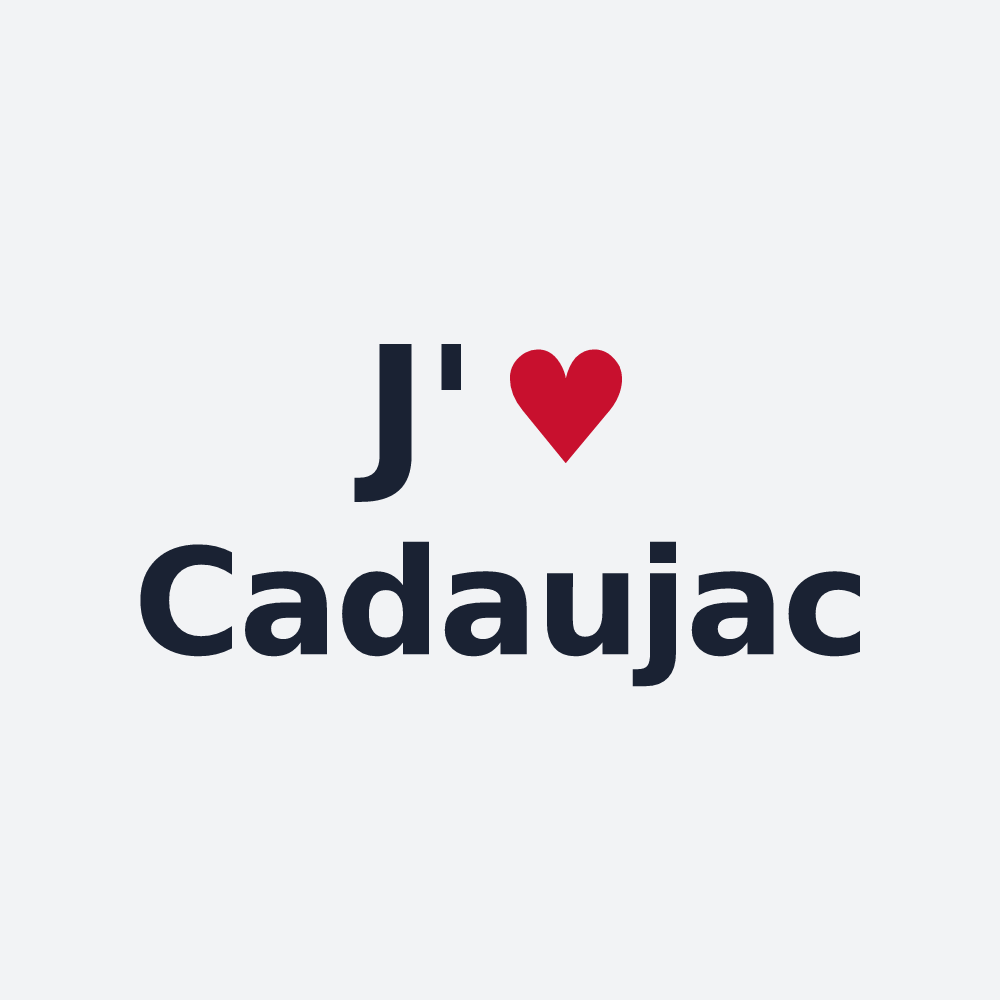 Poster personnalisé Cadaujac — design « J'aime Cadaujac » imprimé sur le poster