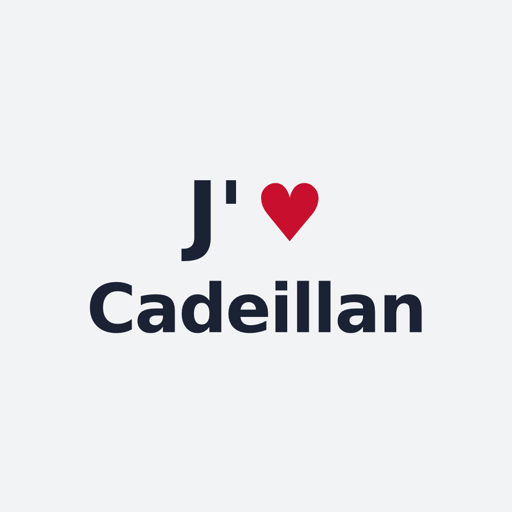 Poster personnalisé Cadeillan — design J'aime Cadeillan