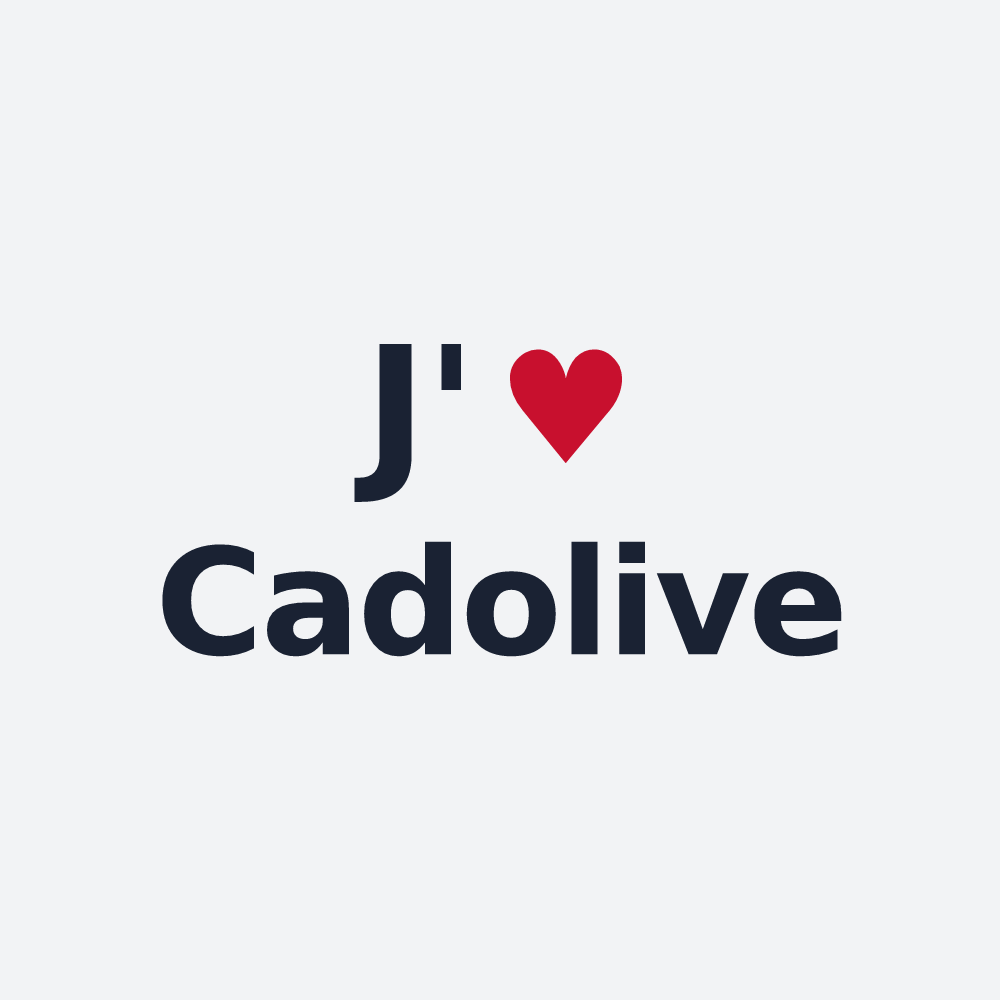 Poster personnalisé Cadolive — design J'aime Cadolive