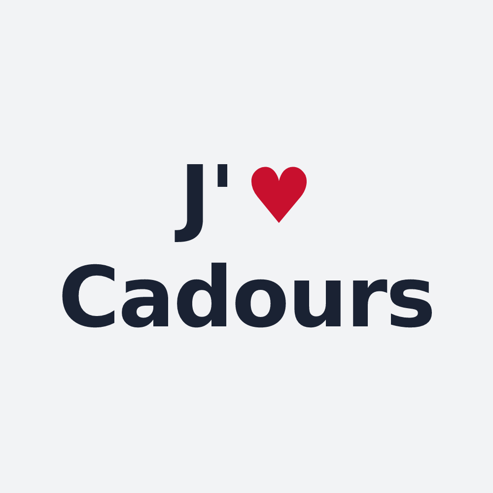 Poster personnalisé Cadours — design « J'aime Cadours » imprimé sur le poster