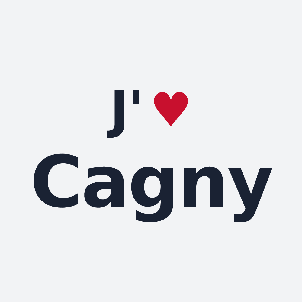 Poster personnalisé Cagny — design « J'aime Cagny » imprimé sur le poster