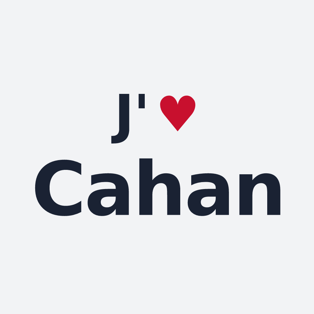 Poster personnalisé Cahan — design « J'aime Cahan » imprimé sur le poster