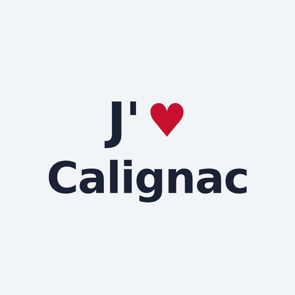 Poster personnalisé Calignac — design « J'aime Calignac » imprimé sur le poster