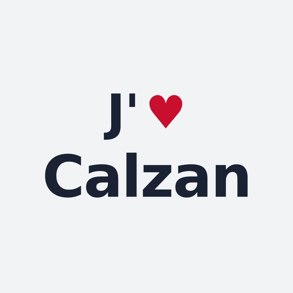 Poster personnalisé Calzan — design J'aime Calzan