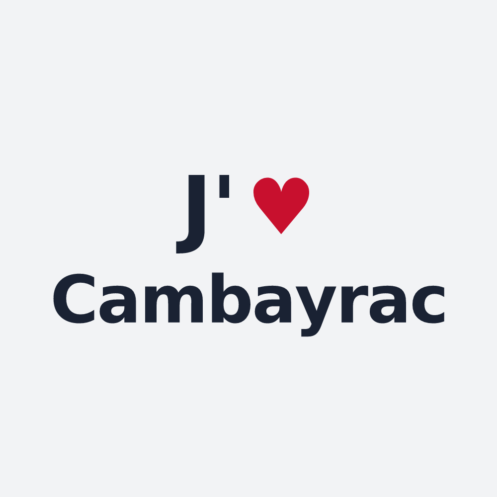 Poster personnalisé Cambayrac — design « J'aime Cambayrac » imprimé sur le poster