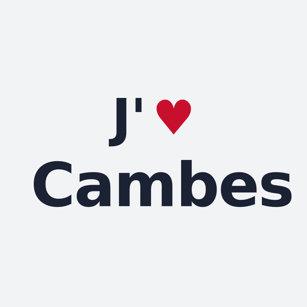 Poster personnalisé Cambes — design « J'aime Cambes » imprimé sur le poster