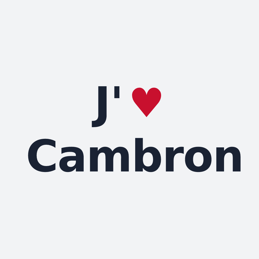 Poster personnalisé Cambron — design « J'aime Cambron » imprimé sur le poster