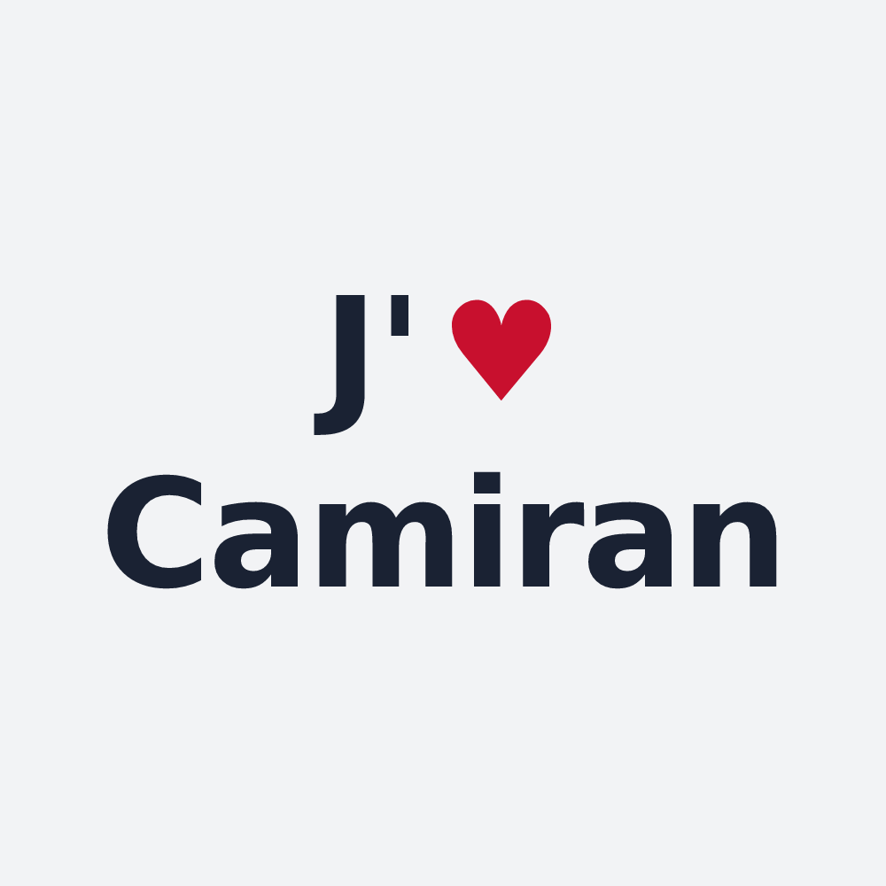 Poster personnalisé Camiran — design J'aime Camiran