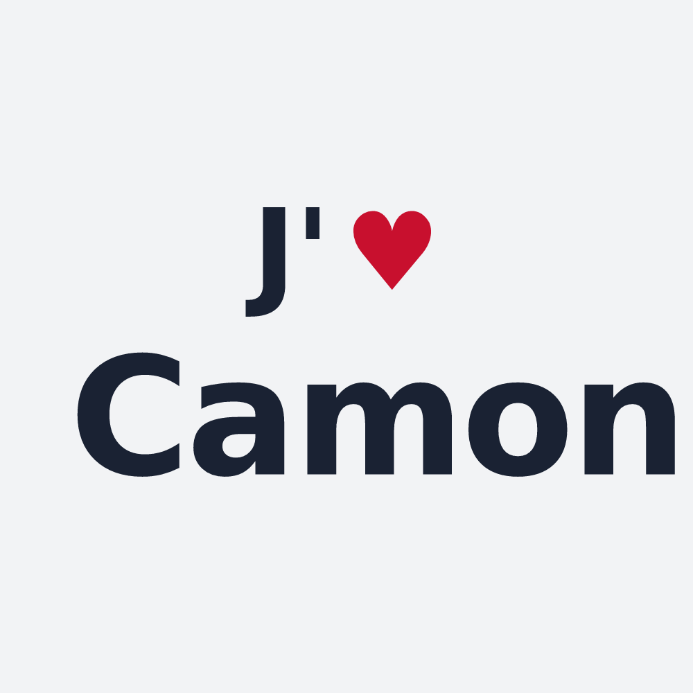 Poster personnalisé Camon — design J'aime Camon