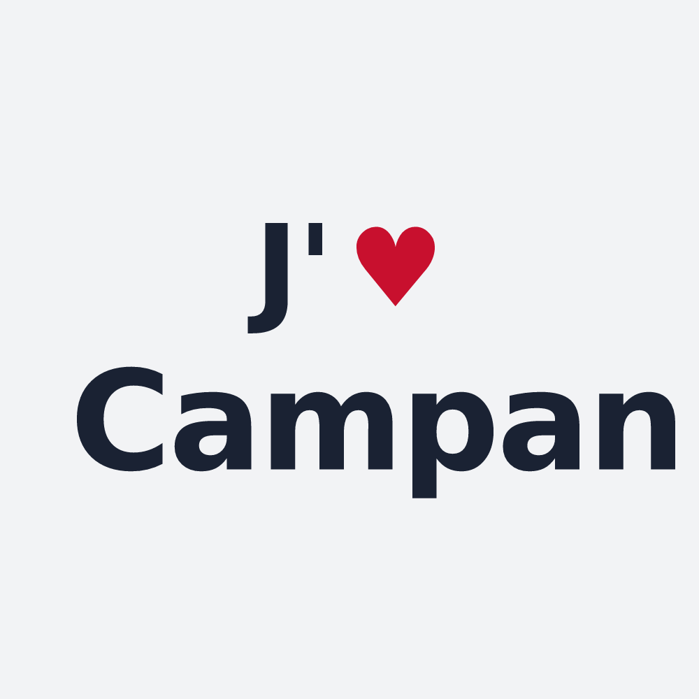 Poster personnalisé Campan — design « J'aime Campan » imprimé sur le poster
