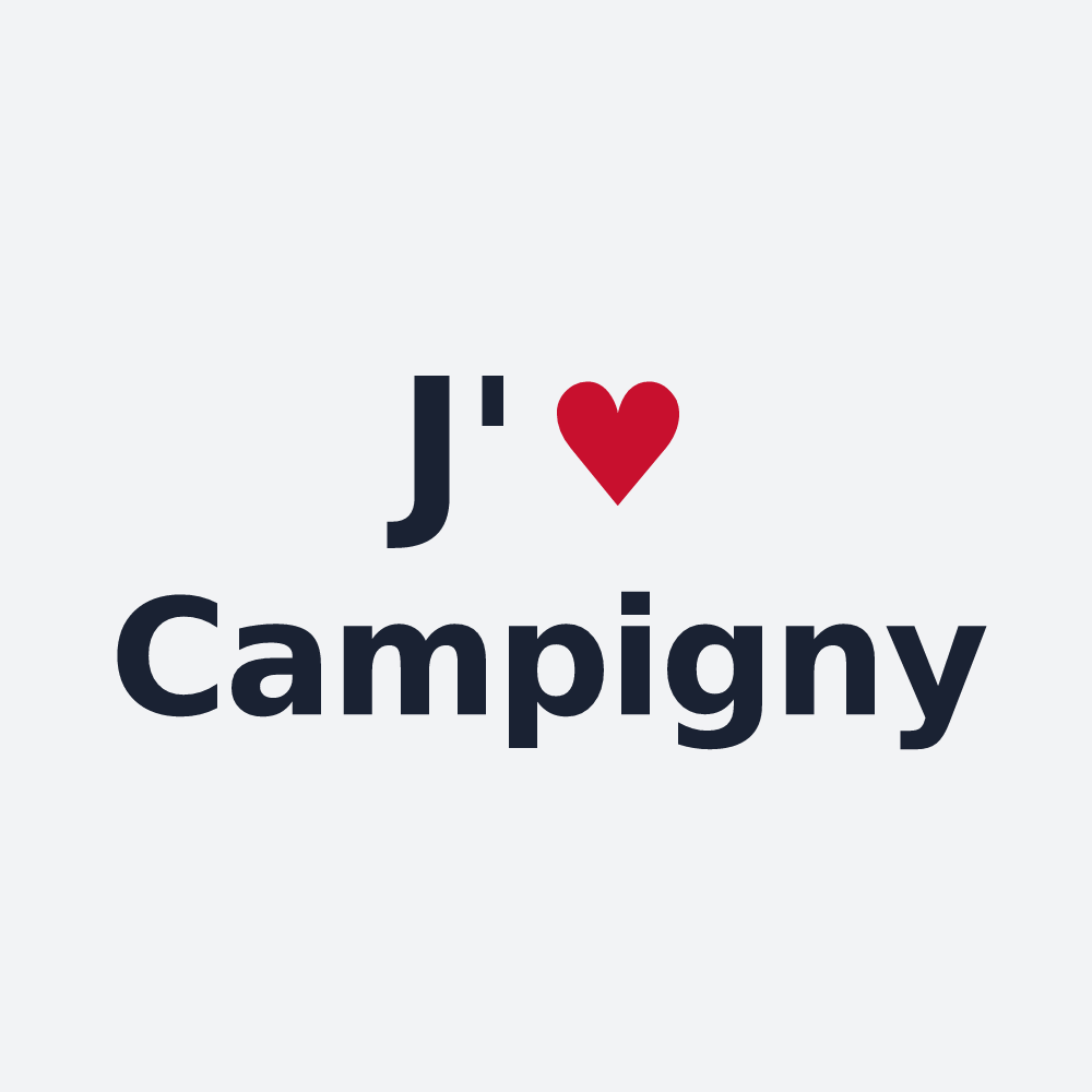 Poster personnalisé Campigny — design « J'aime Campigny » imprimé sur le poster