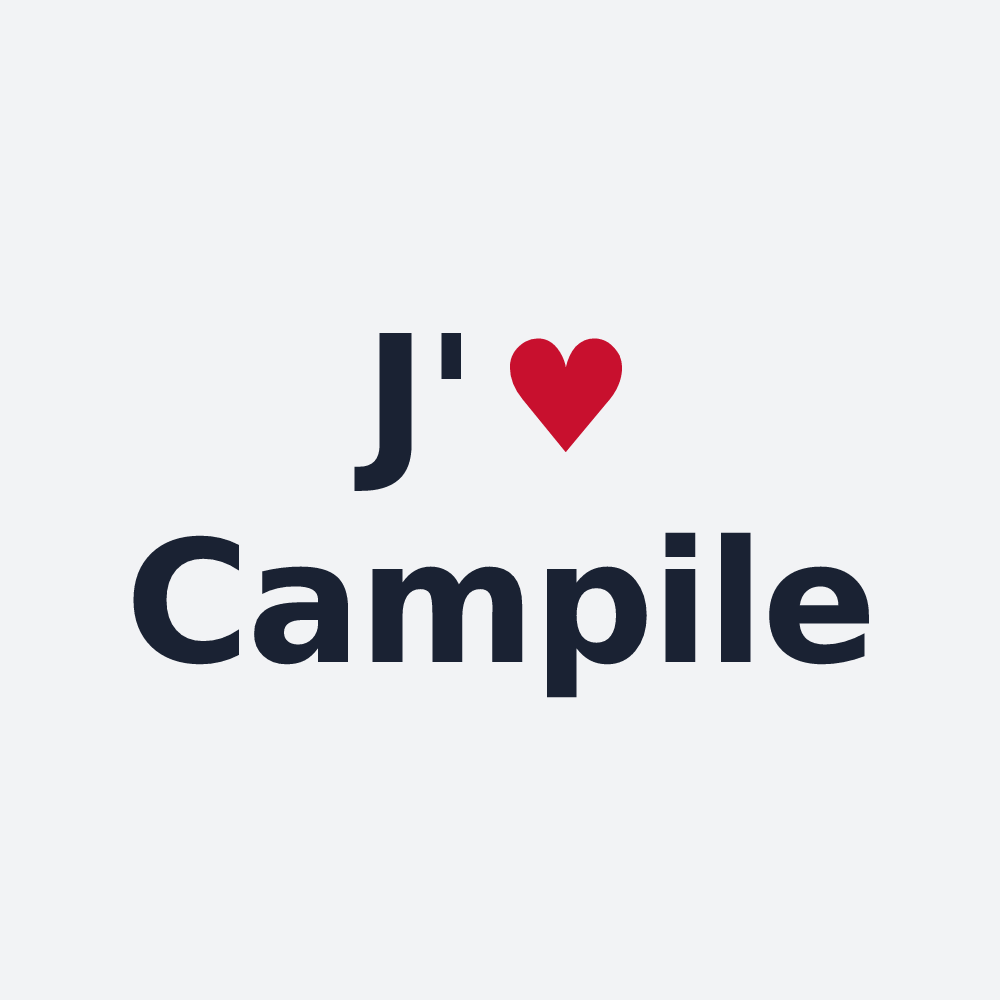 Poster personnalisé Campile — design « J'aime Campile » imprimé sur le poster