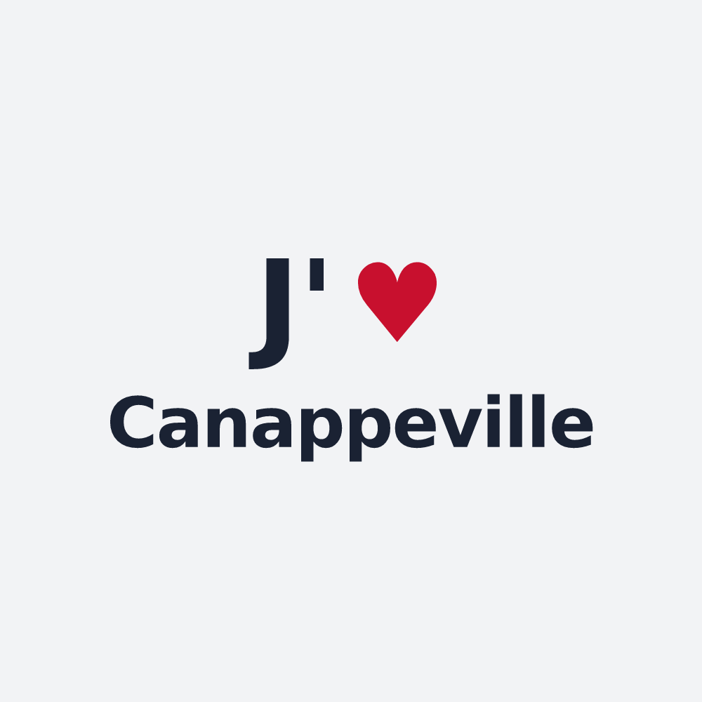Poster personnalisé Canappeville — design « J'aime Canappeville » imprimé sur le poster