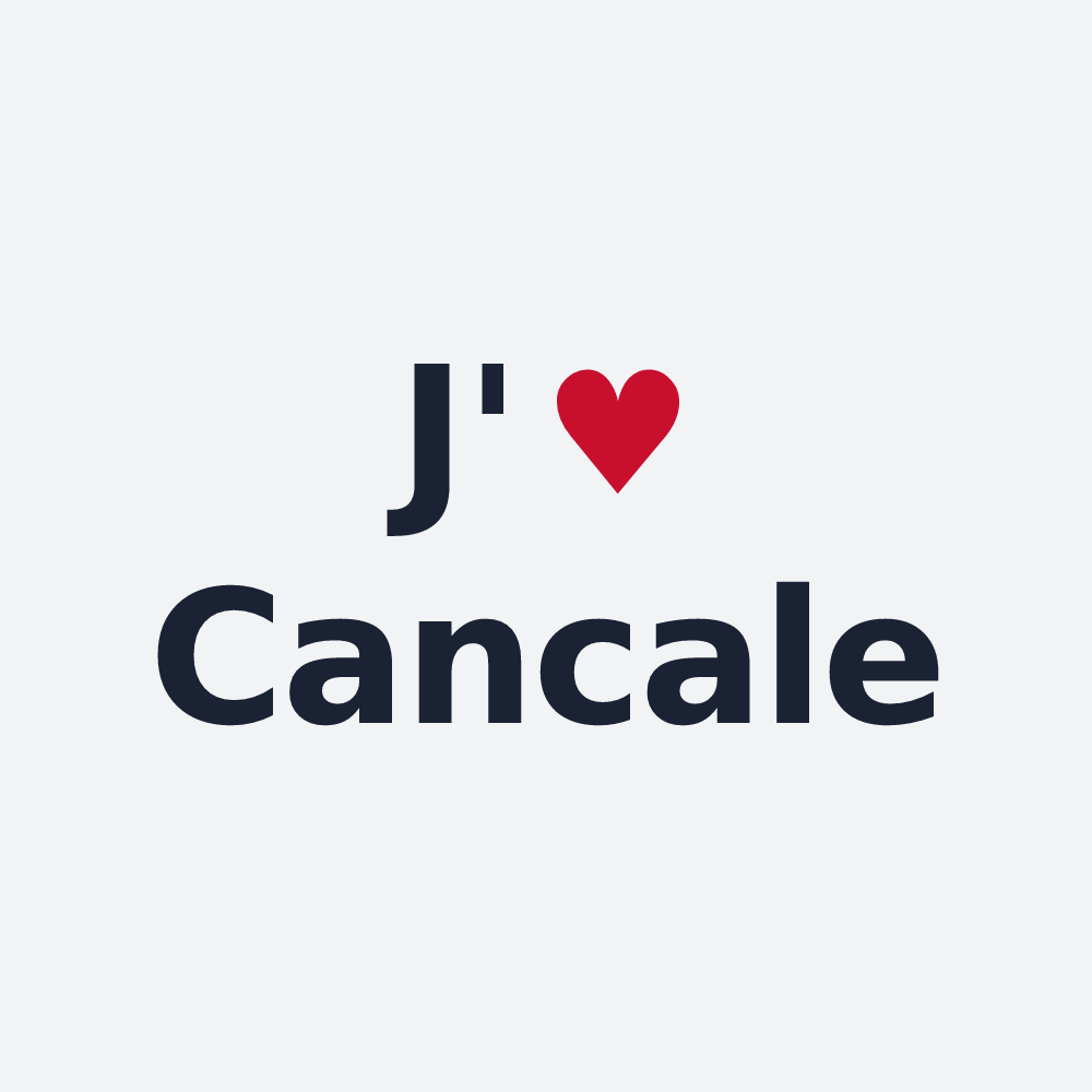 Poster personnalisé Cancale — design « J'aime Cancale » imprimé sur le poster