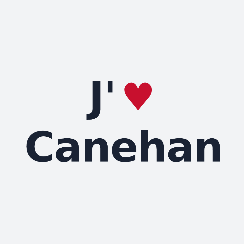 Poster personnalisé Canehan — design « J'aime Canehan » imprimé sur le poster
