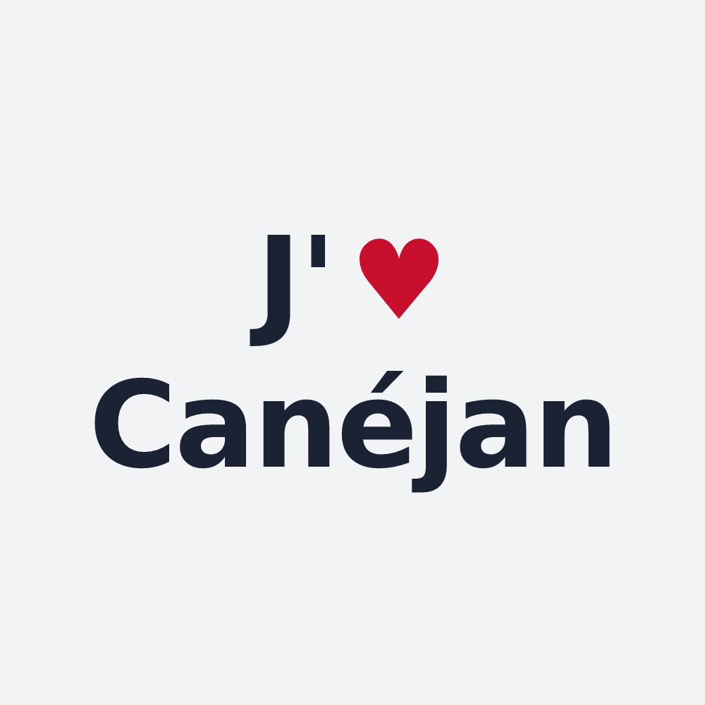 Poster personnalisé Canéjan — design « J'aime Canéjan » imprimé sur le poster