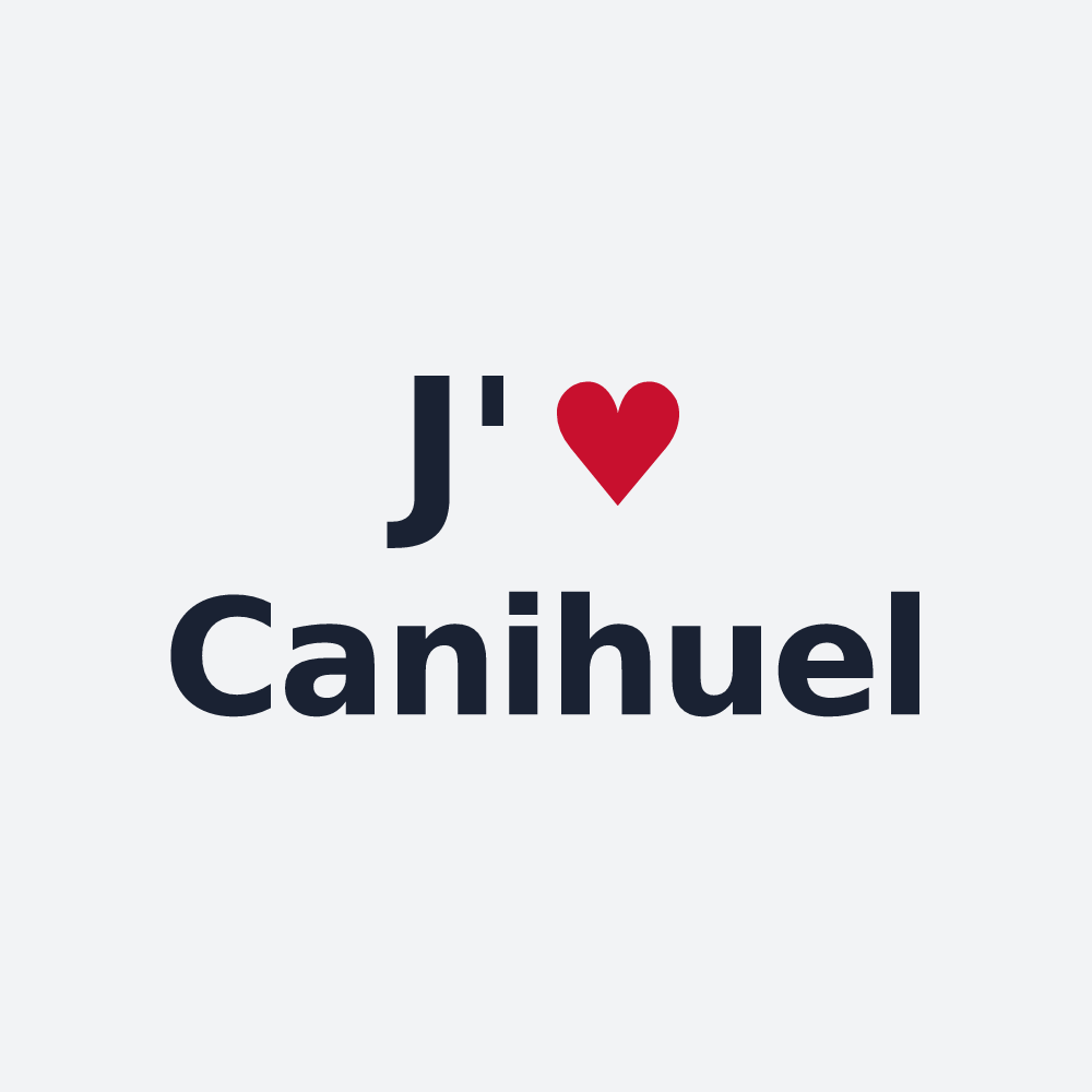 Poster personnalisé Canihuel — design « J'aime Canihuel » imprimé sur le poster