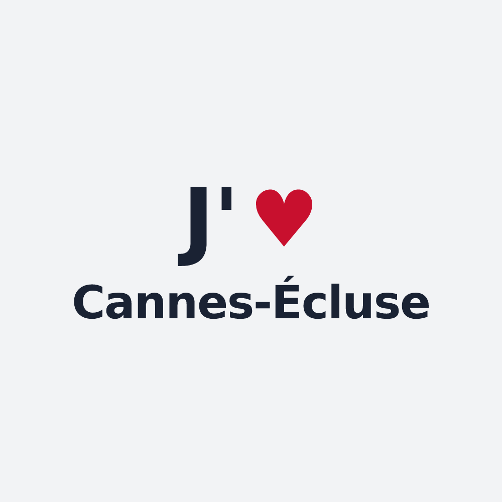 Poster personnalisé Cannes-Écluse — design J'aime Cannes-Écluse