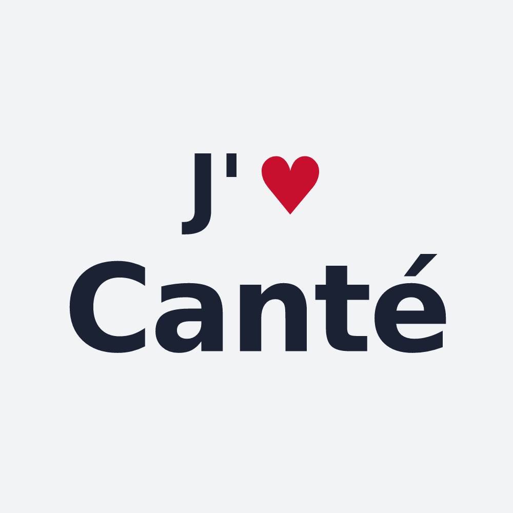 Poster personnalisé Canté — design « J'aime Canté » imprimé sur le poster