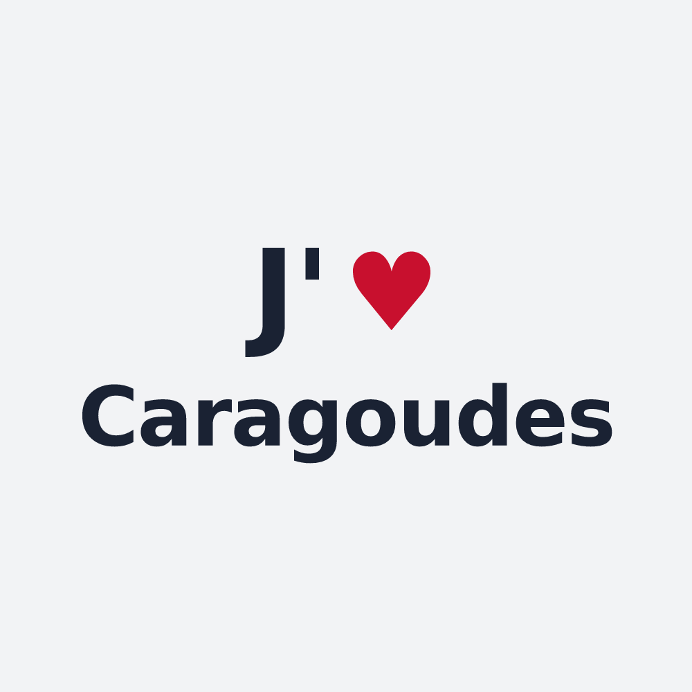 Poster personnalisé Caragoudes — design J'aime Caragoudes