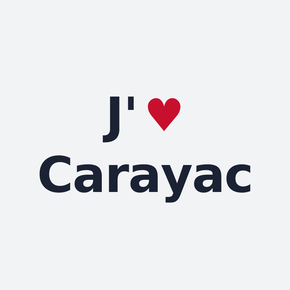 Poster personnalisé Carayac — design J'aime Carayac
