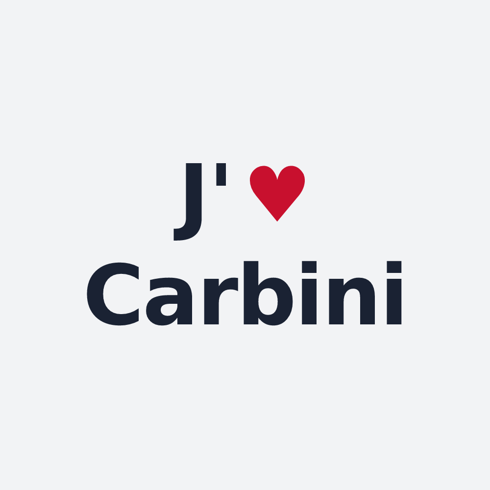Poster personnalisé Carbini — design J'aime Carbini
