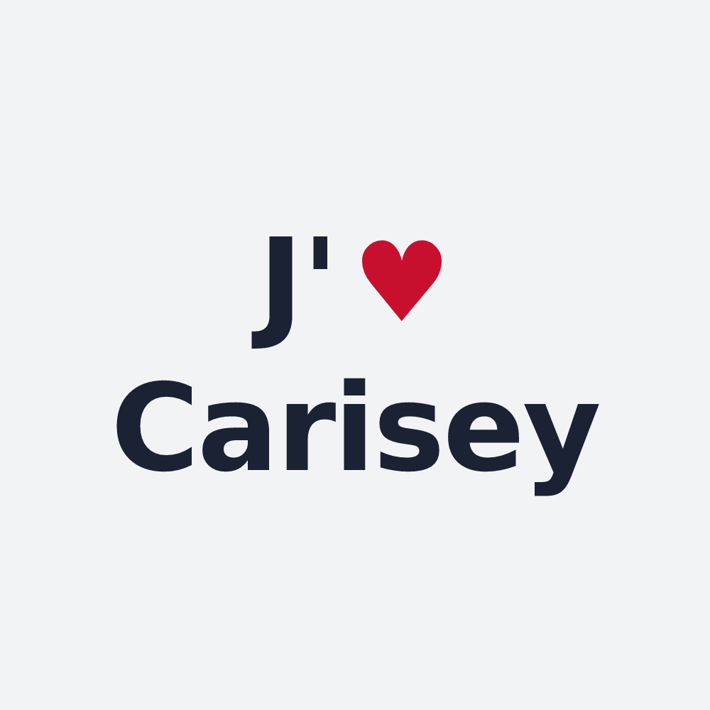 Poster personnalisé Carisey — design J'aime Carisey