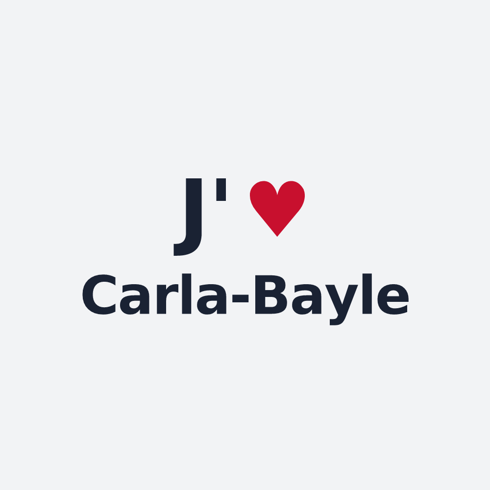 Poster personnalisé Carla-Bayle — design « J'aime Carla-Bayle » imprimé sur le poster