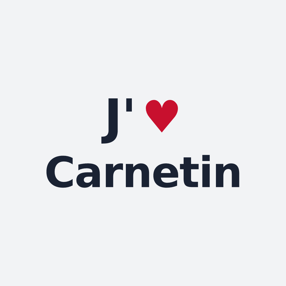 Poster personnalisé Carnetin — design J'aime Carnetin