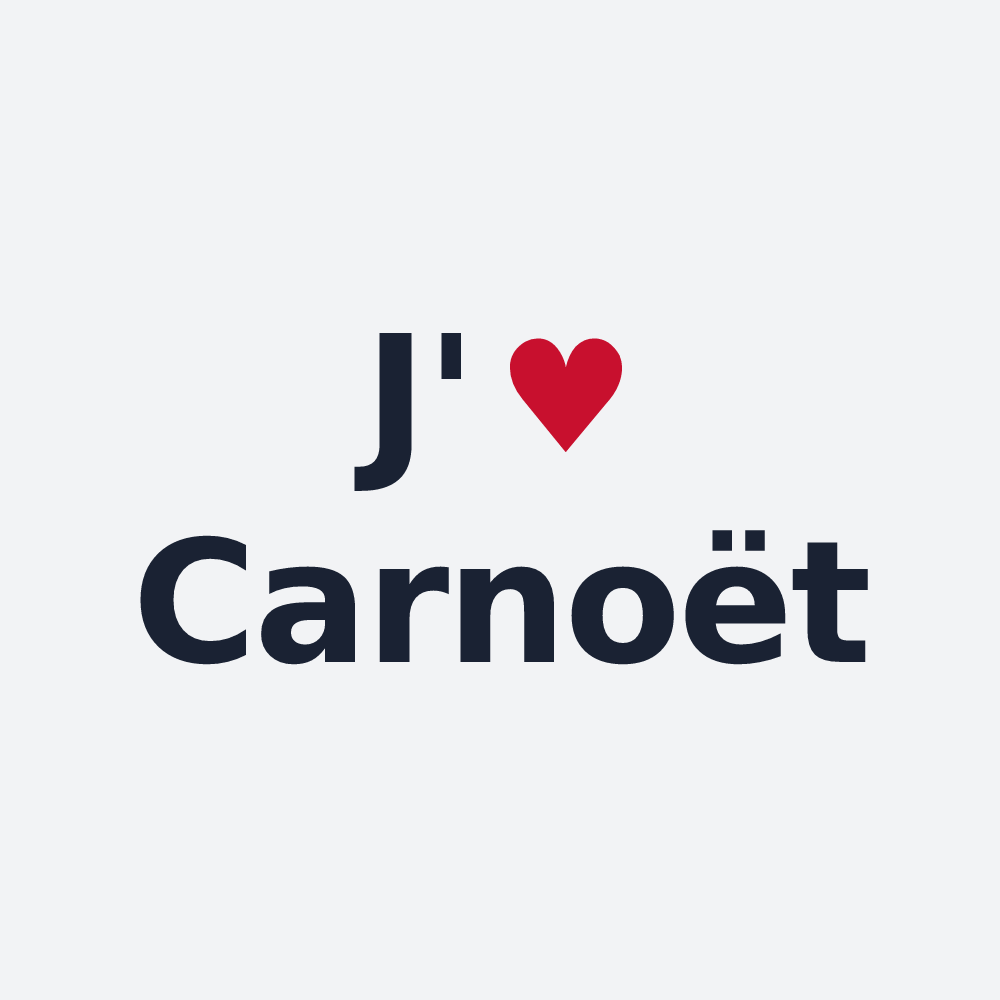 Poster personnalisé Carnoët — design « J'aime Carnoët » imprimé sur le poster