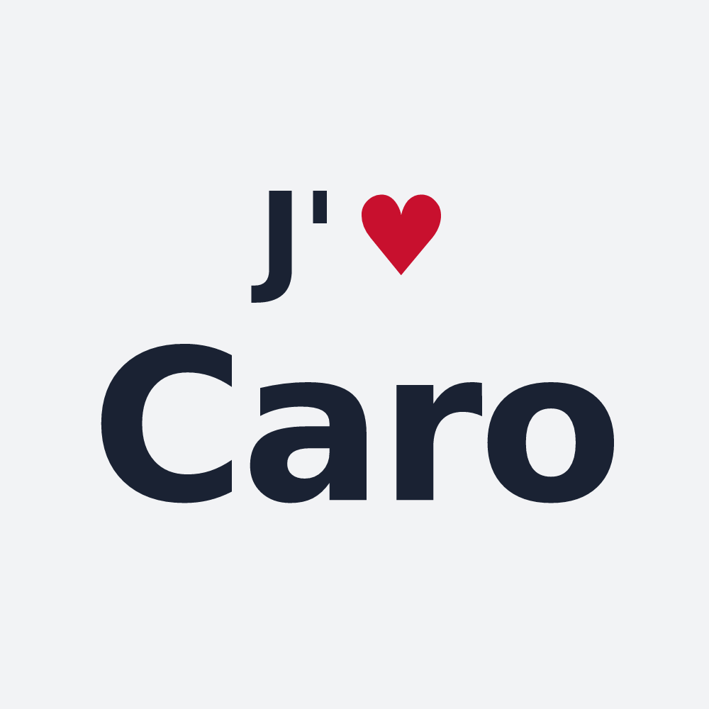 Poster personnalisé Caro — design « J'aime Caro » imprimé sur le poster