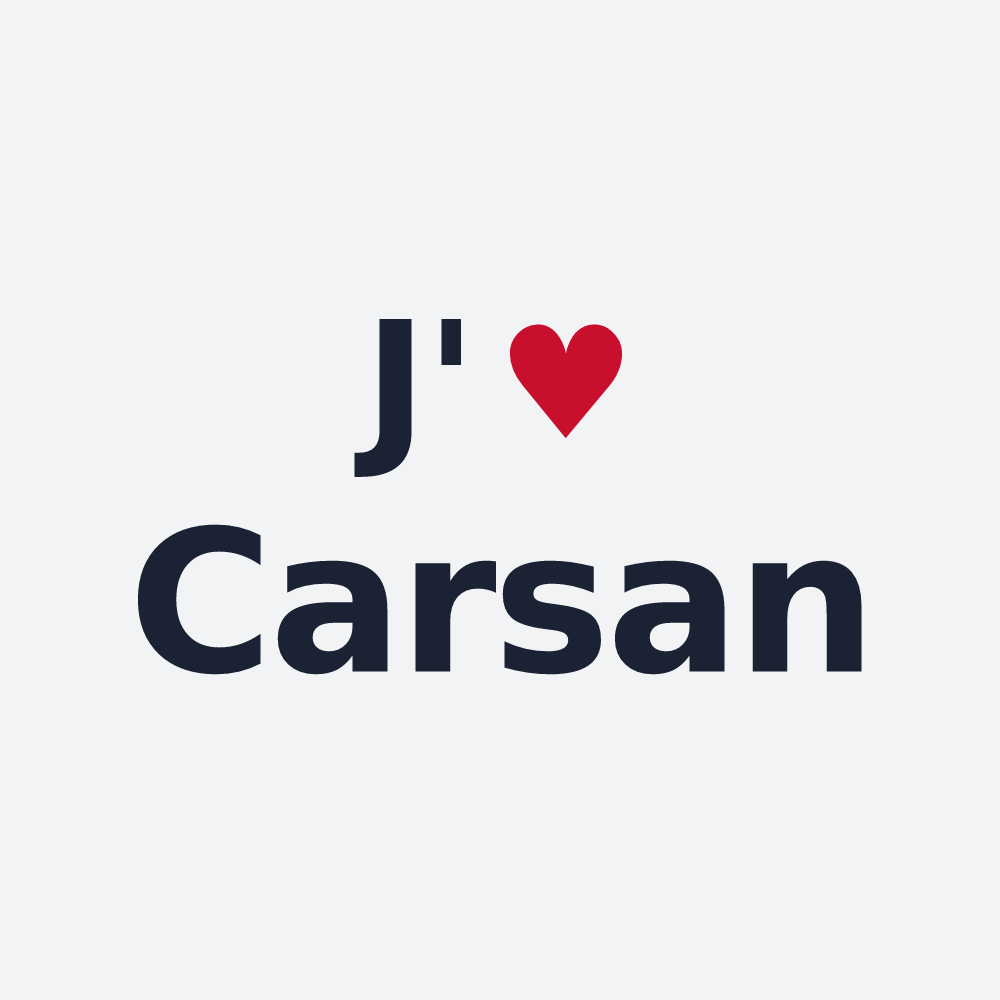 Poster personnalisé Carsan — design « J'aime Carsan » imprimé sur le poster