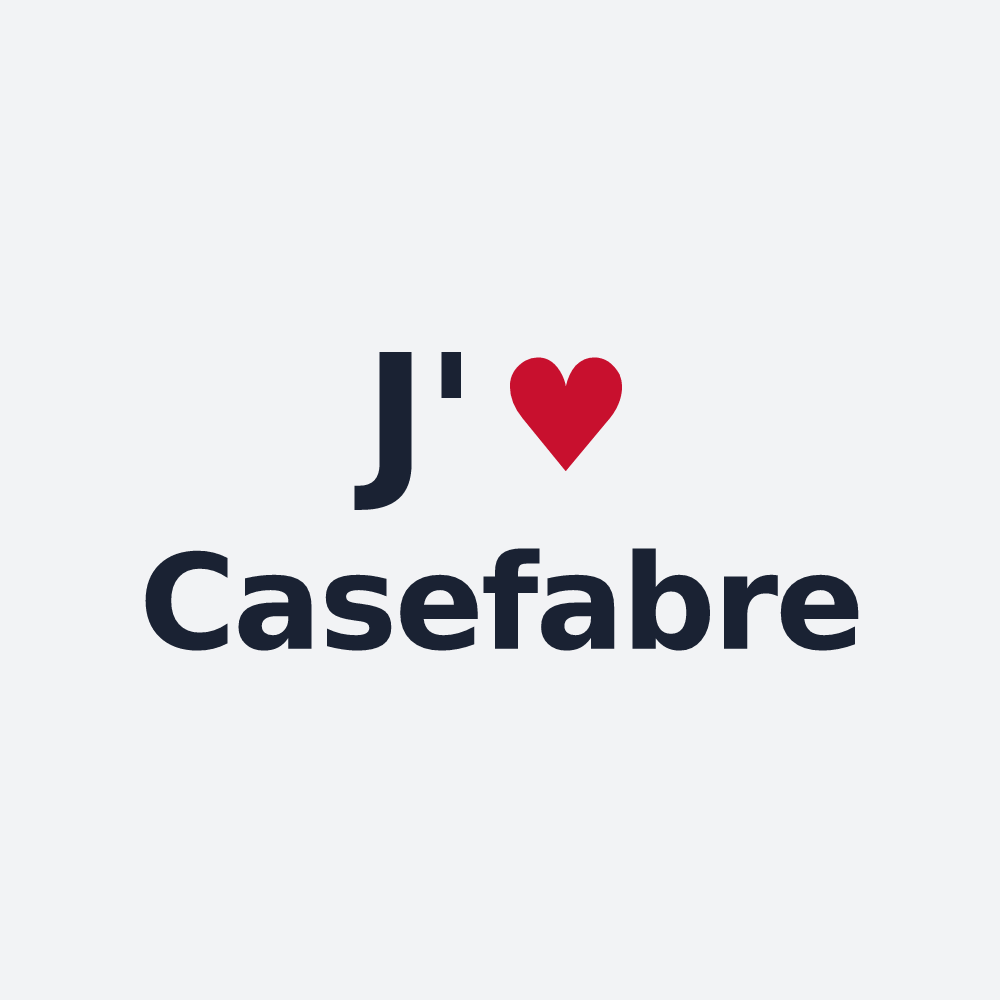 Poster personnalisé Casefabre — design « J'aime Casefabre » imprimé sur le poster