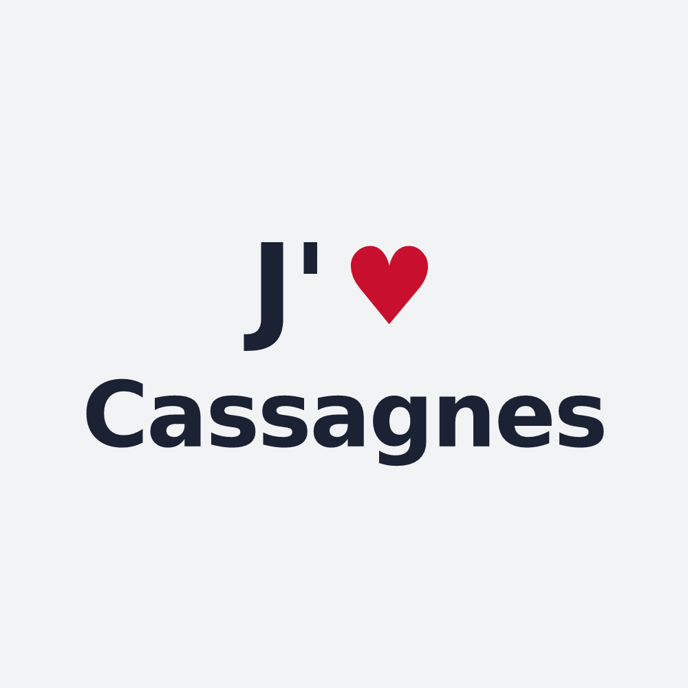 Poster personnalisé Cassagnes — design « J'aime Cassagnes » imprimé sur le poster