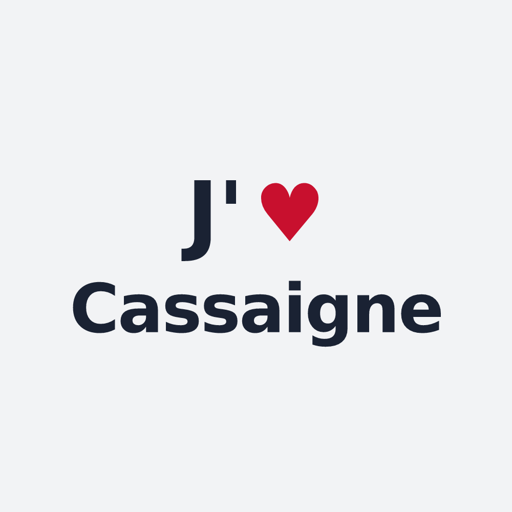 Poster personnalisé Cassaigne — design « J'aime Cassaigne » imprimé sur le poster