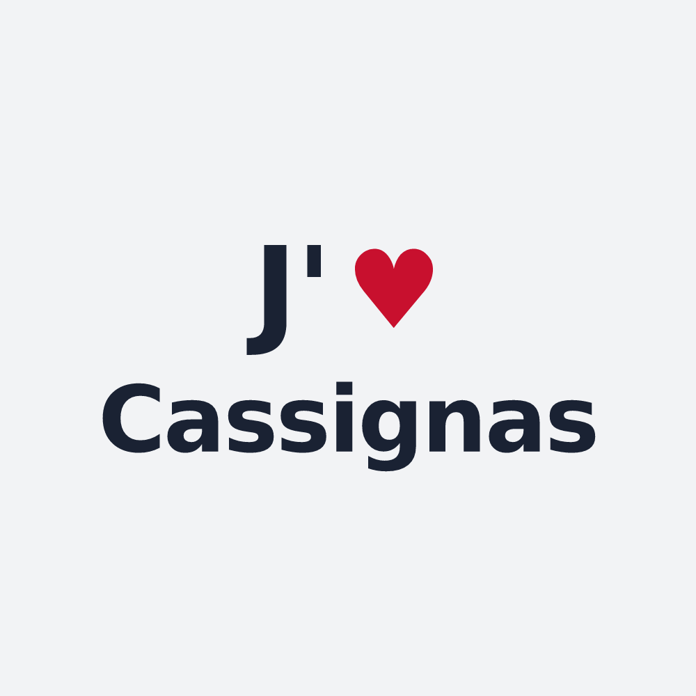 Poster personnalisé Cassignas — design J'aime Cassignas