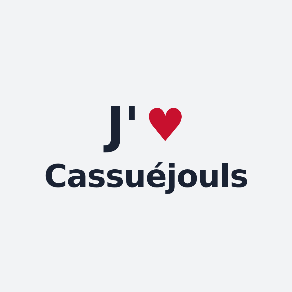 Poster personnalisé Cassuéjouls — design « J'aime Cassuéjouls » imprimé sur le poster