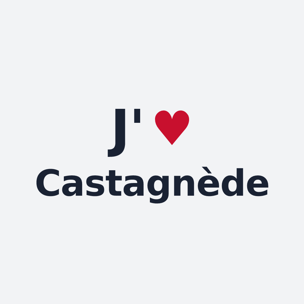 Poster personnalisé Castagnède — design « J'aime Castagnède » imprimé sur le poster
