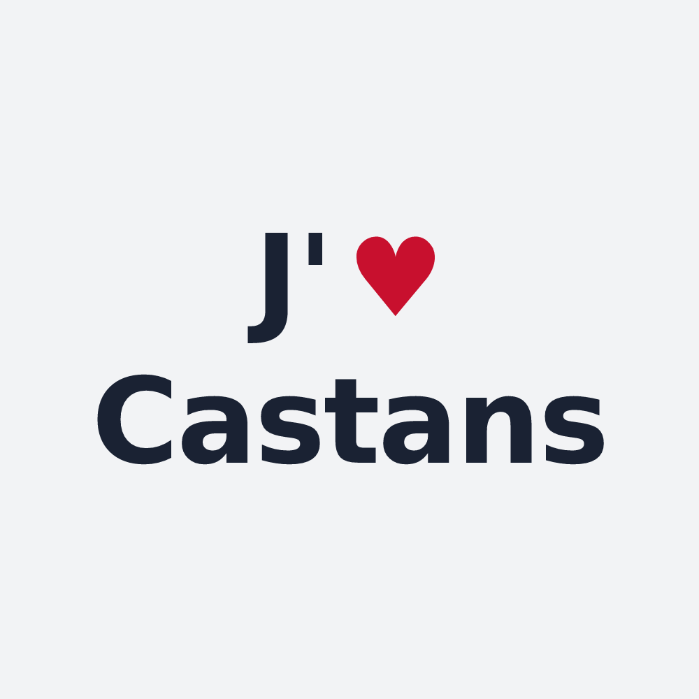 Poster personnalisé Castans — design « J'aime Castans » imprimé sur le poster