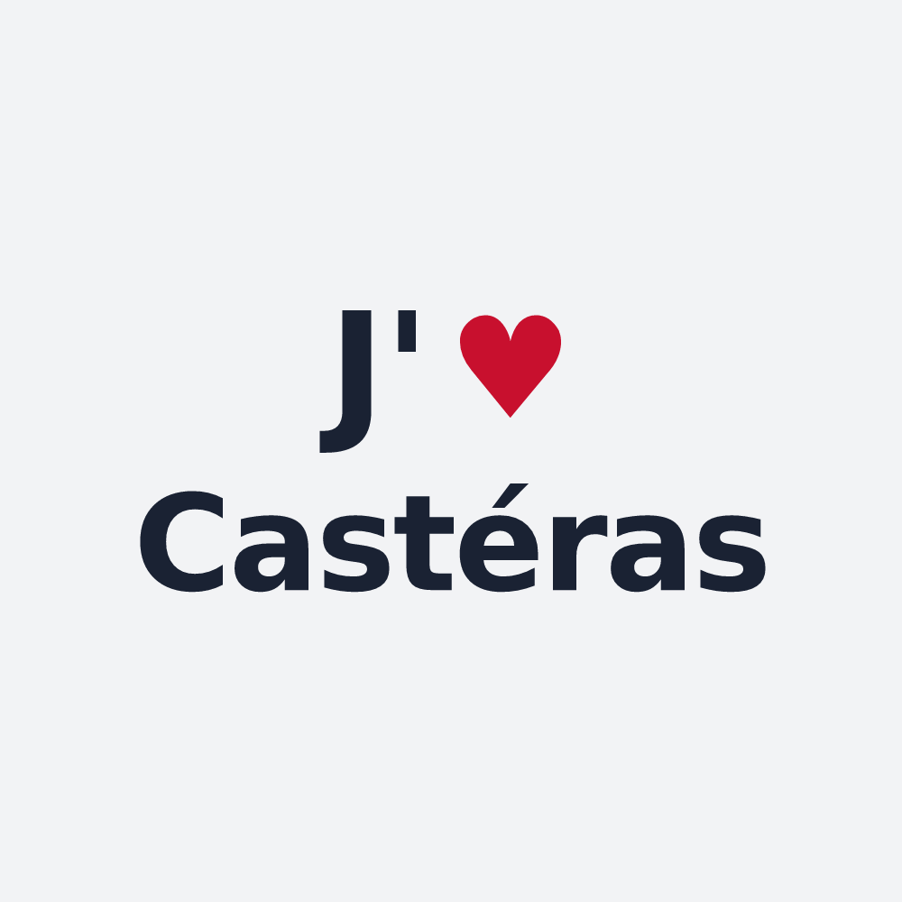 Poster personnalisé Castéras — design « J'aime Castéras » imprimé sur le poster