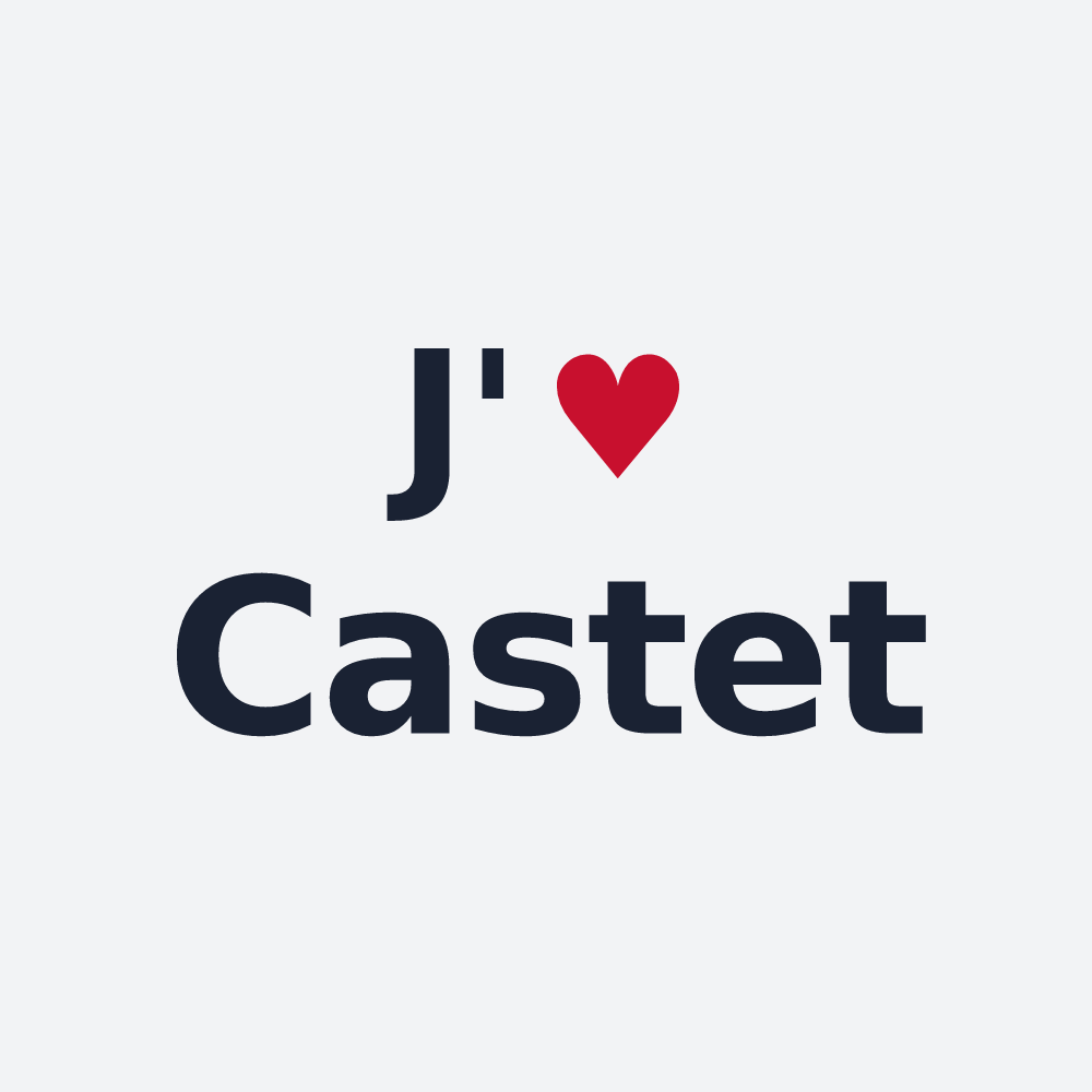 Poster personnalisé Castet — design « J'aime Castet » imprimé sur le poster
