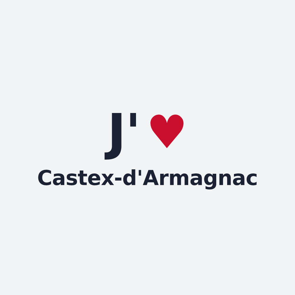 Poster personnalisé Castex-d'Armagnac — design « J'aime Castex-d'Armagnac » imprimé sur le poster