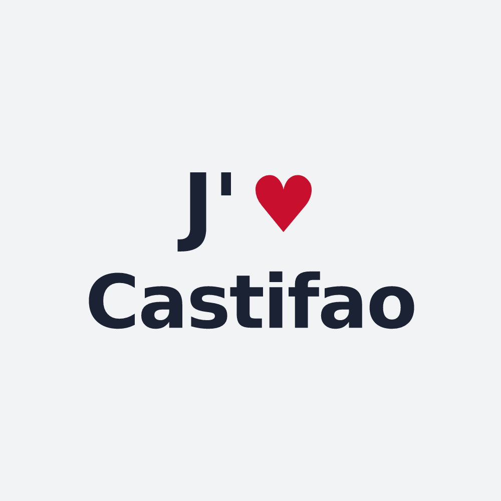 Poster personnalisé Castifao — design « J'aime Castifao » imprimé sur le poster