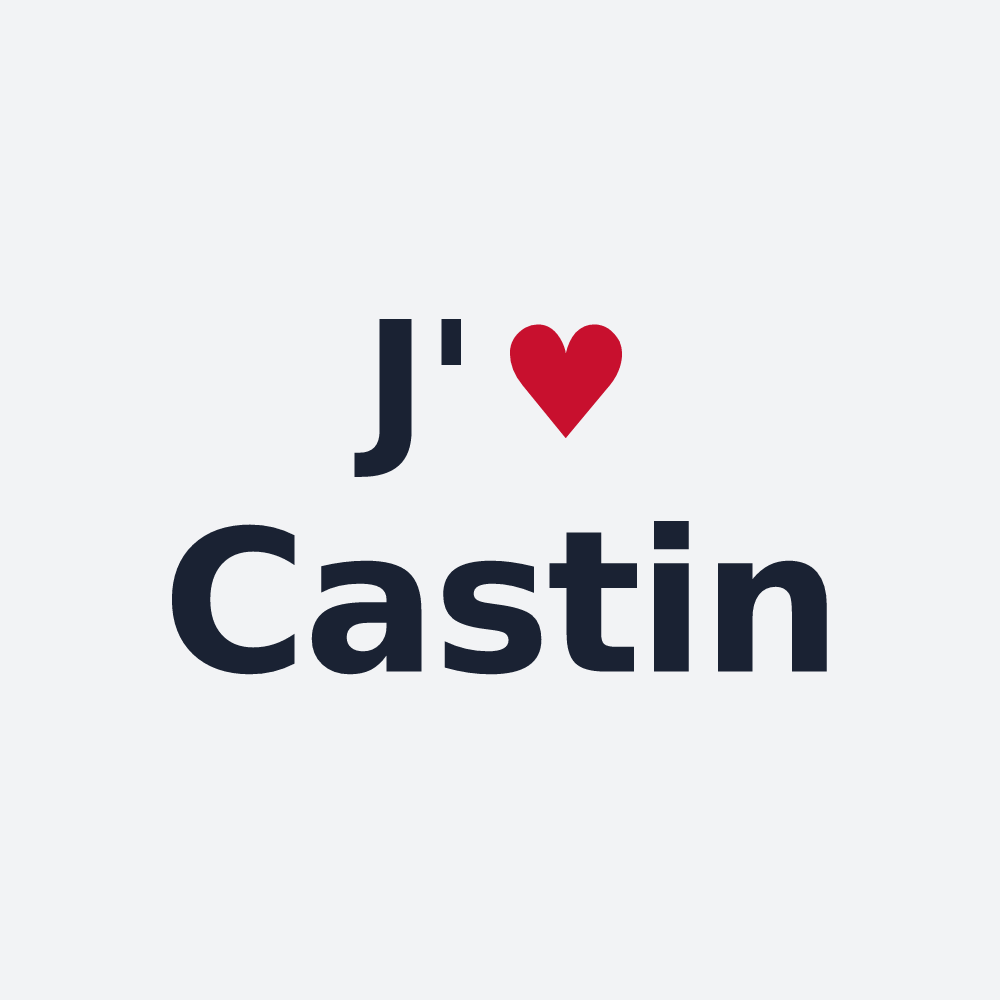 Poster personnalisé Castin — design J'aime Castin
