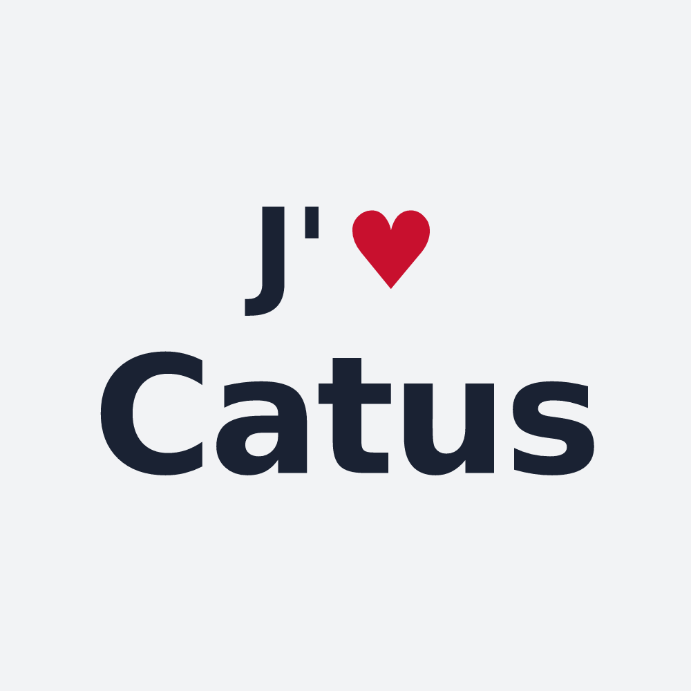 Poster personnalisé Catus — design « J'aime Catus » imprimé sur le poster