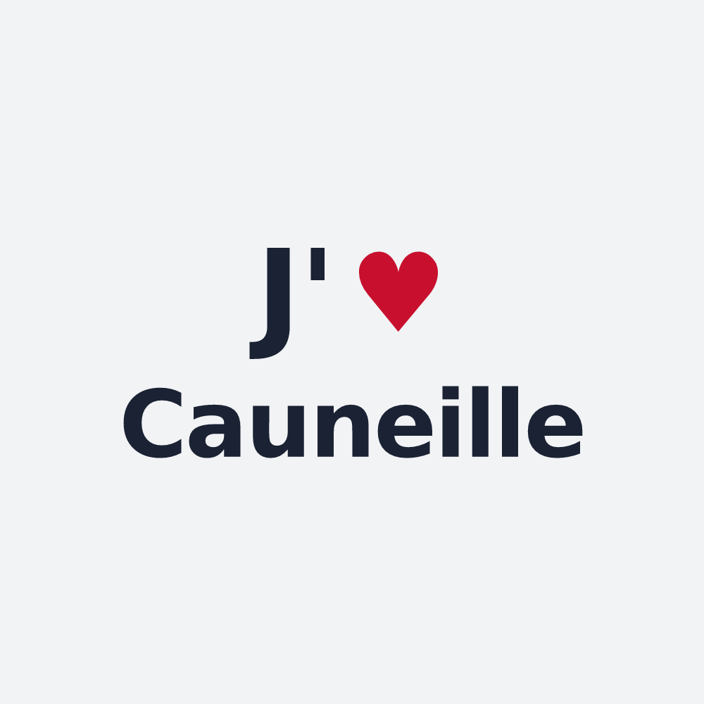 Poster personnalisé Cauneille — design « J'aime Cauneille » imprimé sur le poster