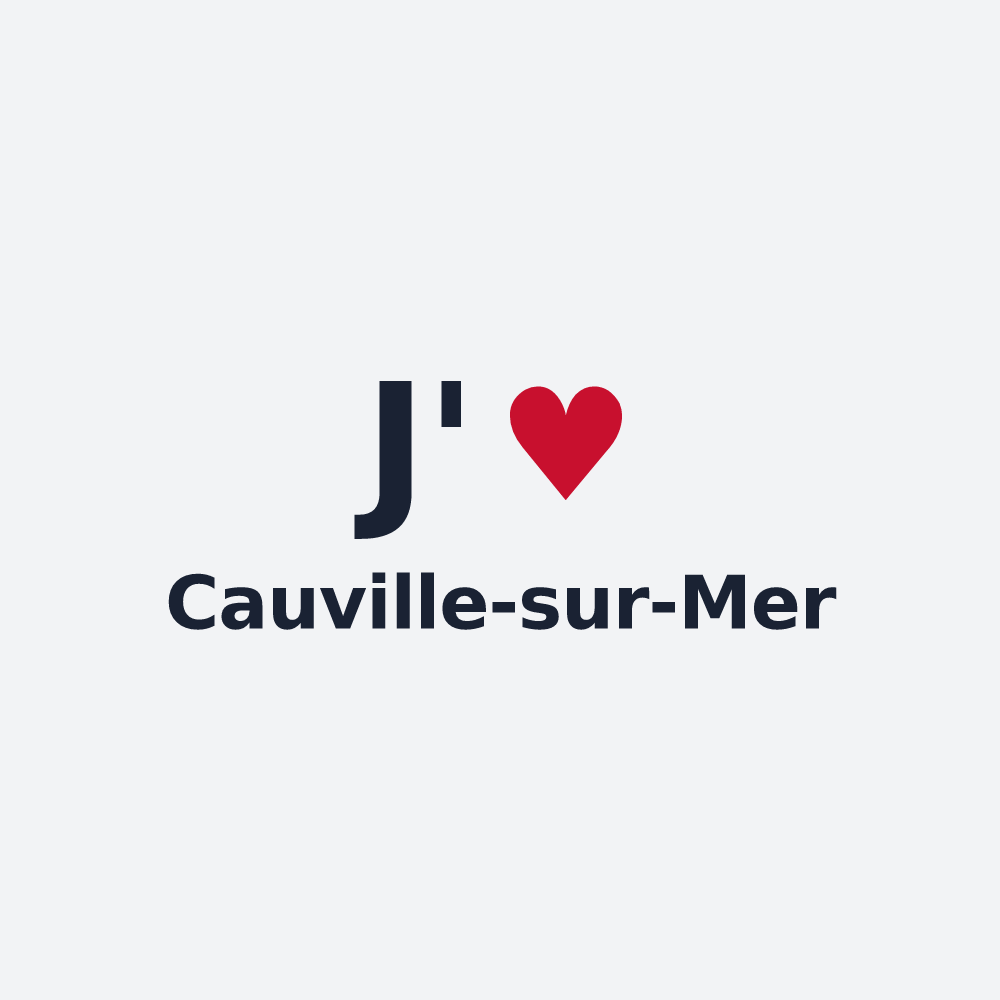 Poster personnalisé Cauville-sur-Mer — design J'aime Cauville-sur-Mer